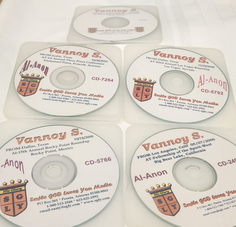 Vannoy Shaw Al Anon Speaker 12 steps Experience Strenght and Hope Set of 5 CDs